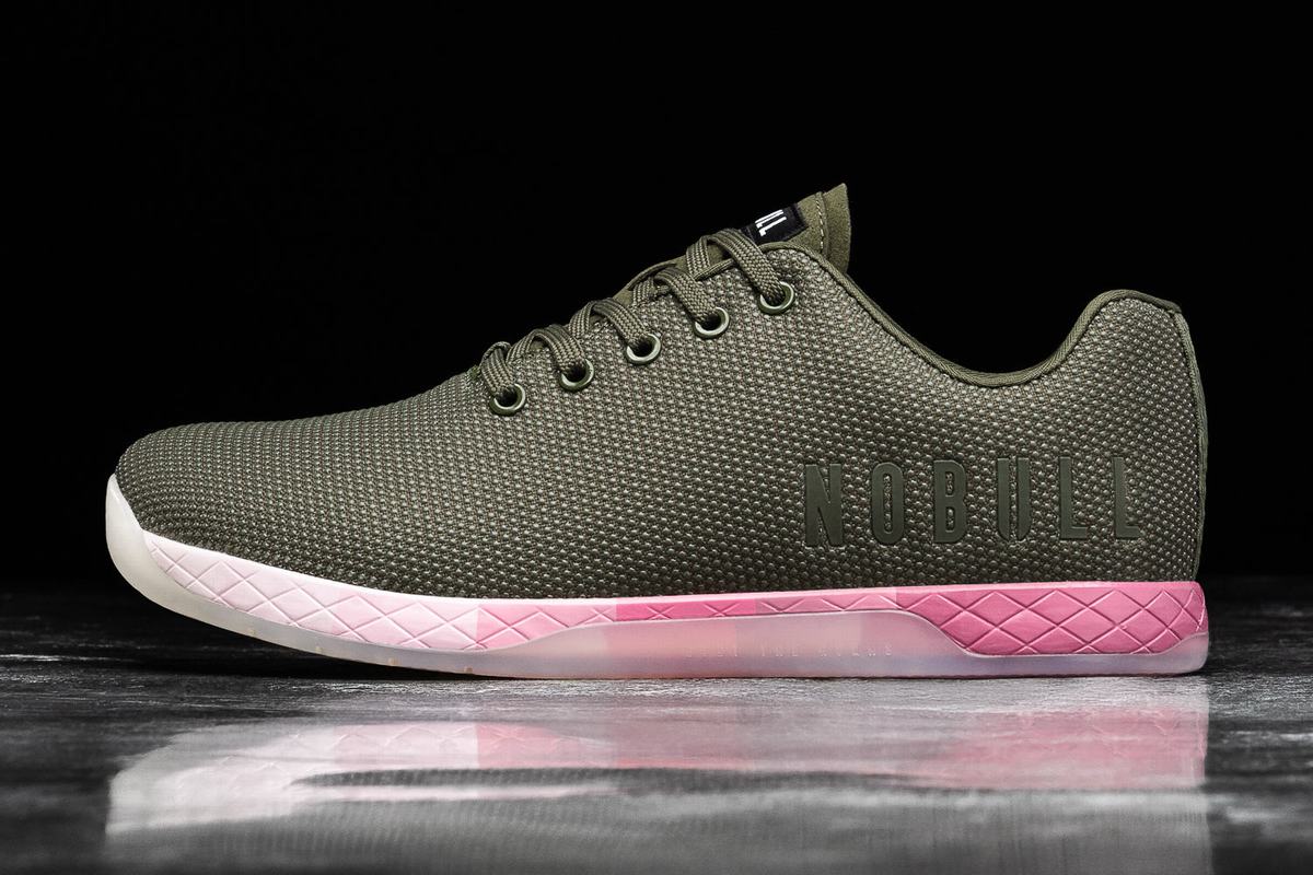Nobull Superfabric Army Men\'s Trainers Pink | Australia (CD3785)